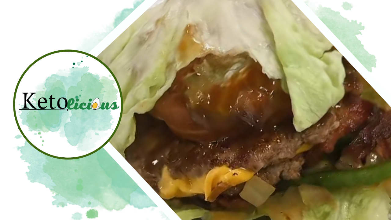 Eating is ketolicious just like this Lettuce wrapped juicy meat hamburger as a 2nd meal of the day