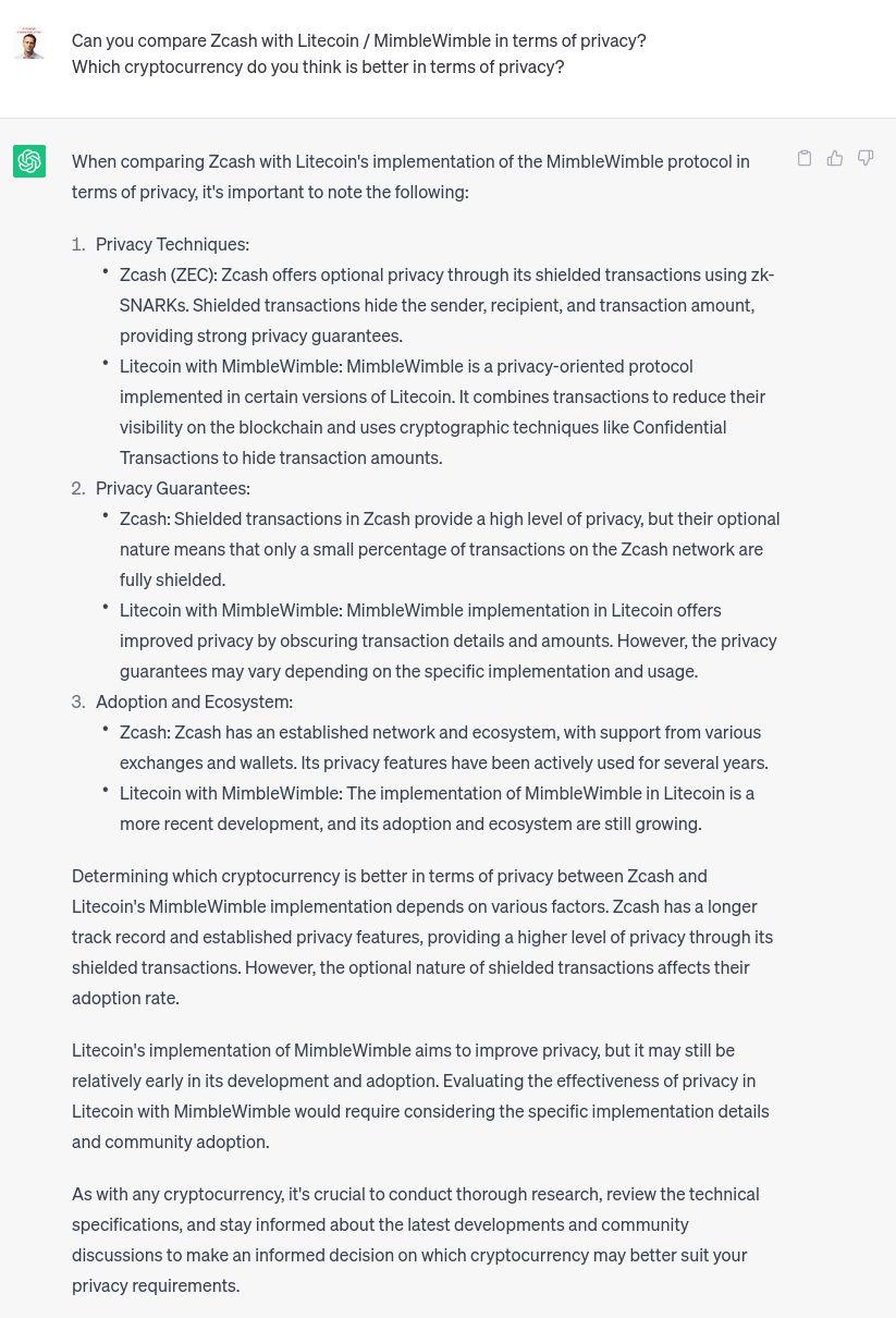 Compare Zcash with Litecoin / MimbleWimble in terms of privacy. Which cryptocurrency is better in terms of privacy?
