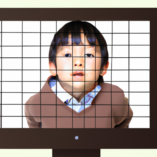 A boy whose face turned into a screen