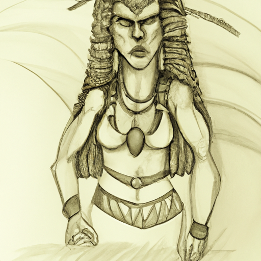 Amazonian shaman pencil drawing