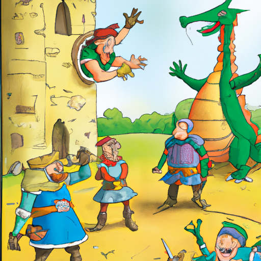 Children's story about dragon and knights