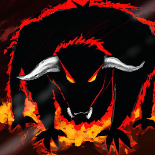 huge, black beast, with glowing red eyes and a terrifying roar