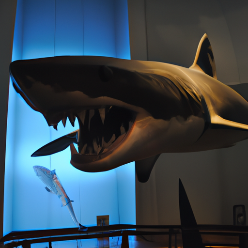 Megalodon shark in the Smithsonian museum