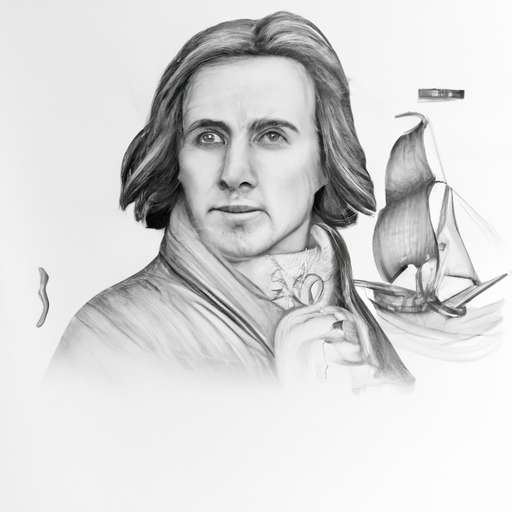 Pencil drawing of the explorer Gonzalo Jimenez de Quesada