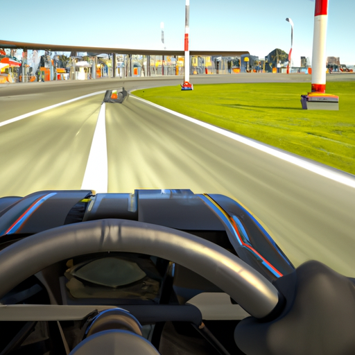 super-realistic Drag racing video game first person