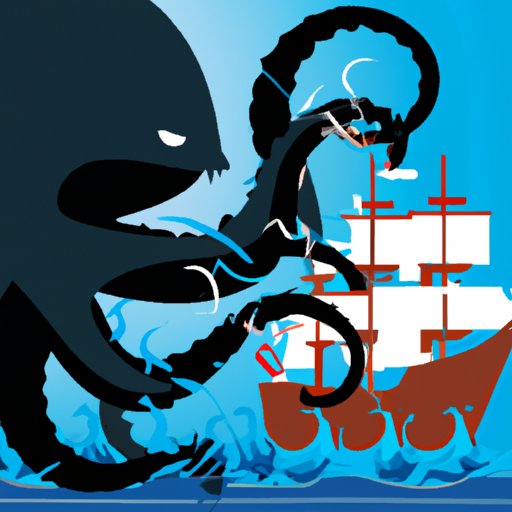 the kraken attacking a big ship