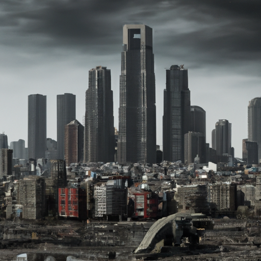 Tokyo in ruins after fight between Godzilla and king kong