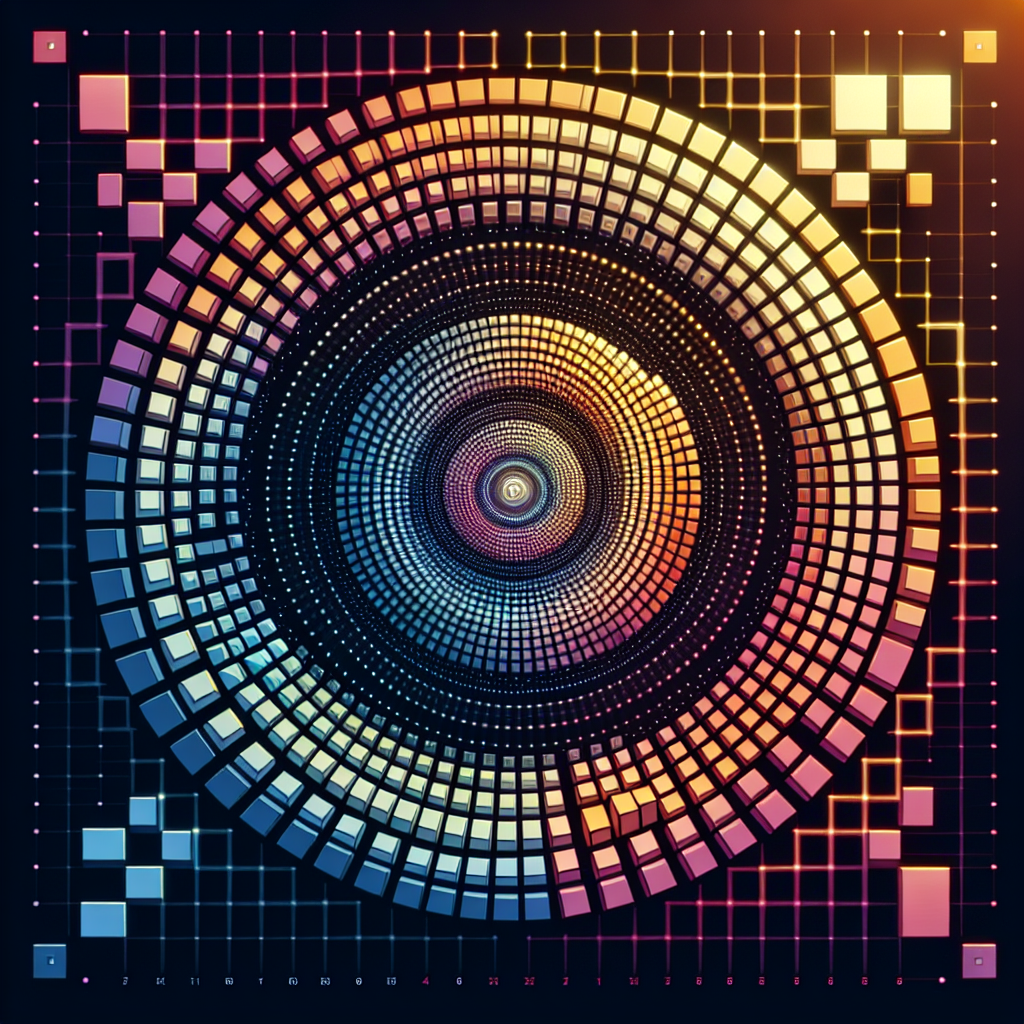 A spiral of nested squares, representing the square root proces