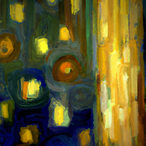 Late Van Gogh painting - blurry and dark with bursts of light -