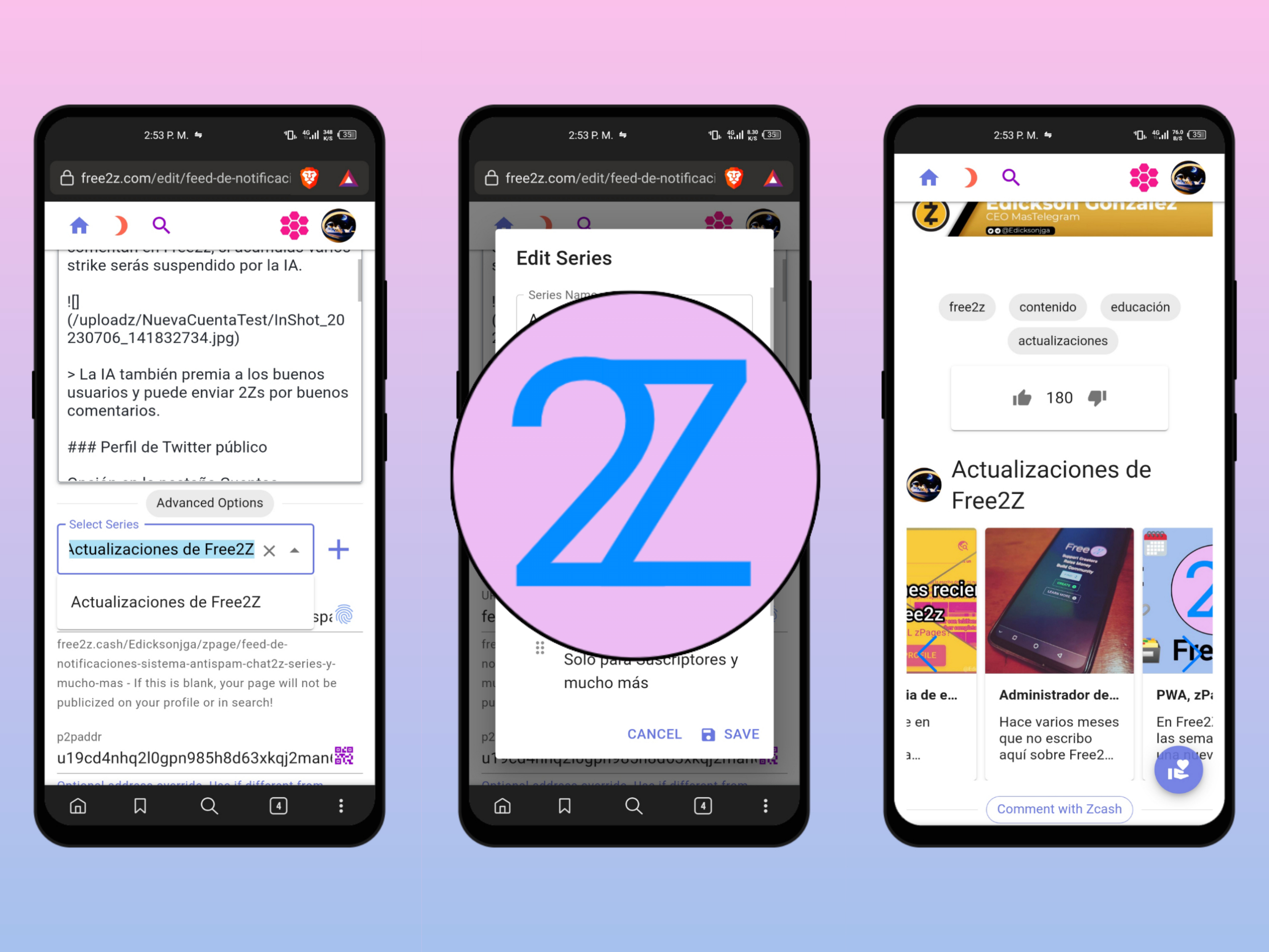 Feed de Notificaciones, Sistema AntiSpam, Chat2Z, Series y mucho más