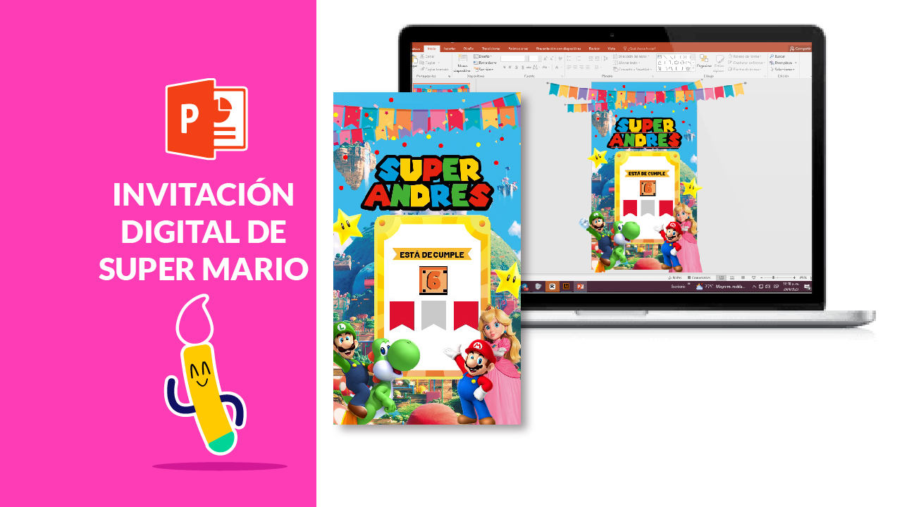 Realicemos una invitación digital de Mario Bros o Super Mario