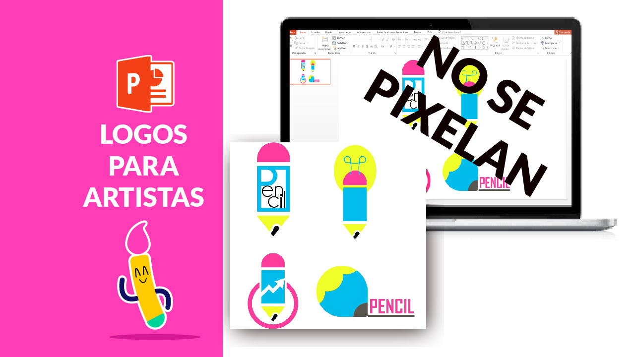 Logos para artistas en Power Point que se ven bien en cualquier tamaño