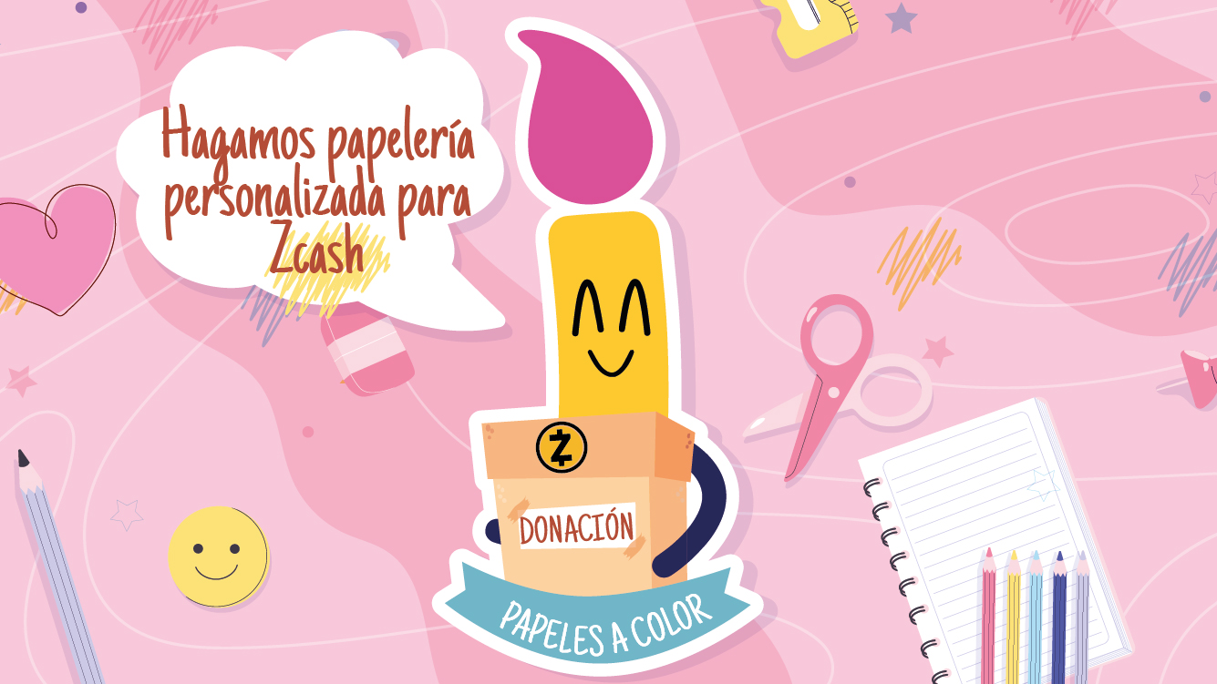 Recaudación de fondos para papelería personalizada de Zcash con Papeles a Color
