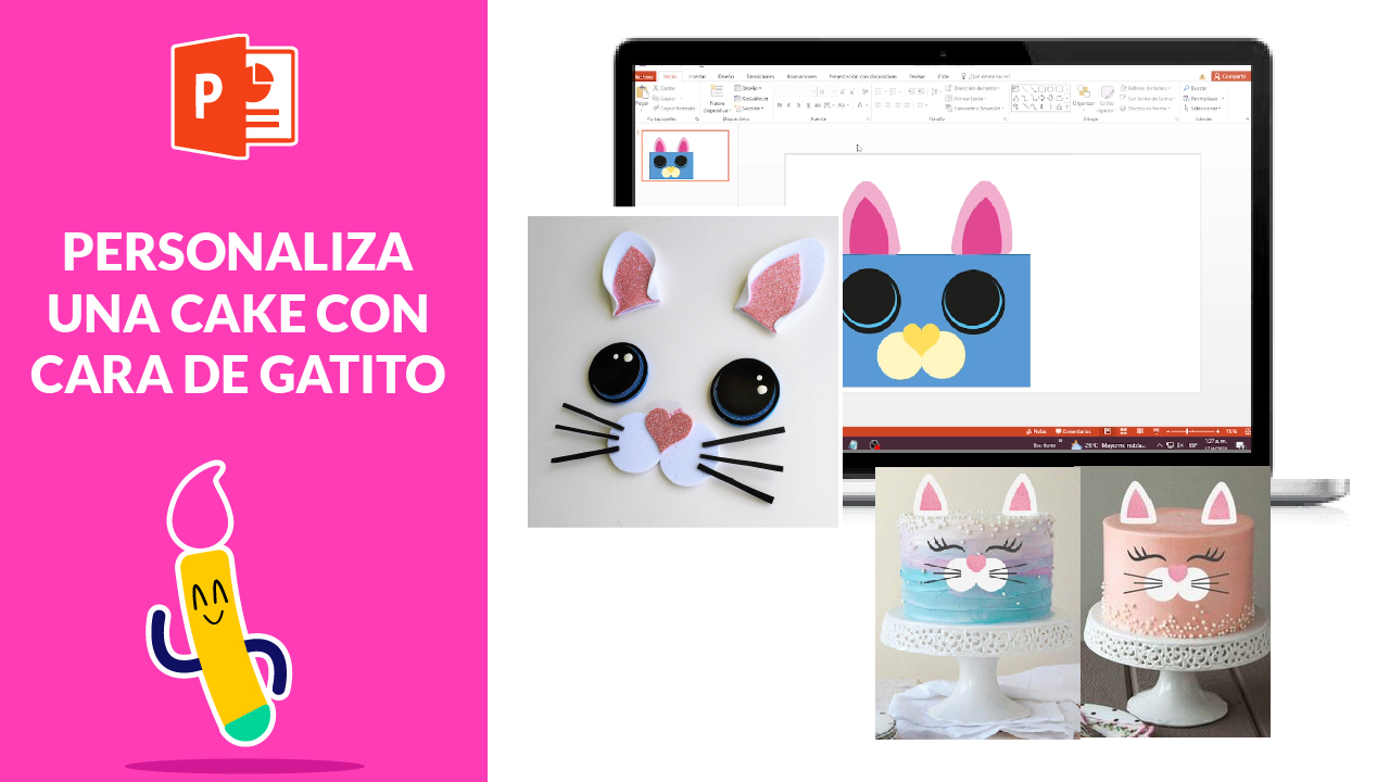 Cómo hacer un toppercake con cara de gatito para un pastel