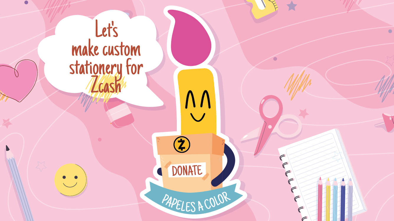 Crowdfunding for Zcash stationery with Papeles a Color