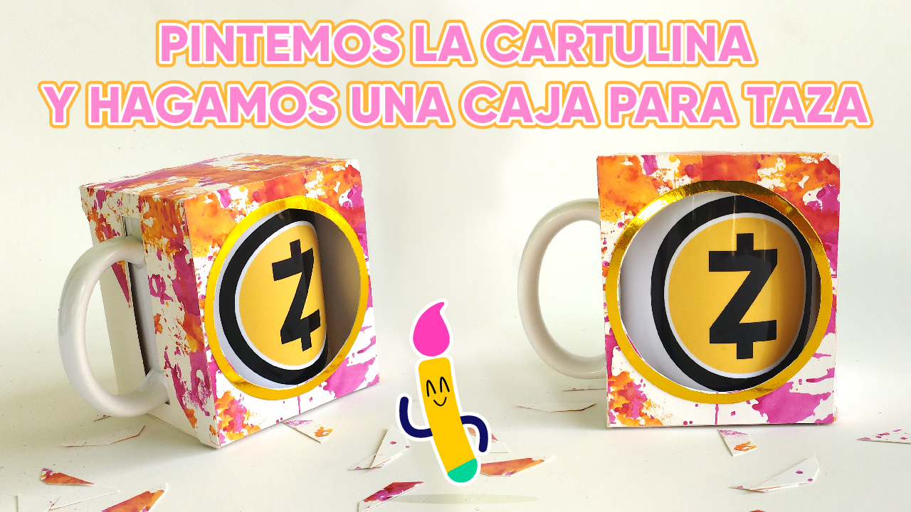 Hagamos una caja para regalar tazas con cartulina con sólo regar pintura al azar