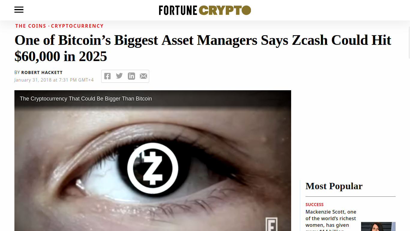 Почему курс криптовалюты #ZCash может достичь 60000$? И какие аргументы это подтверждают?