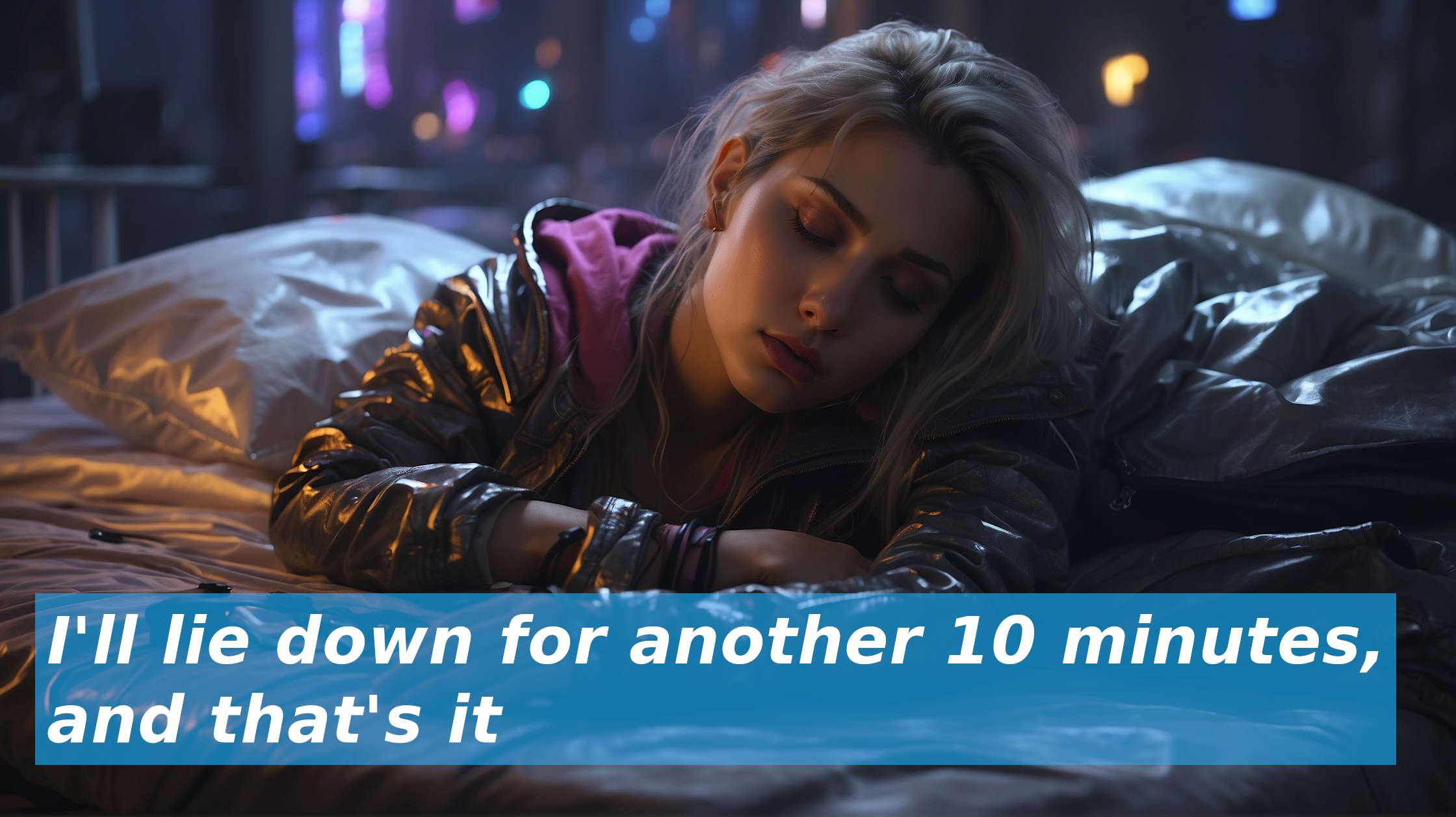 I'll lie down for another 10 minutes and then get up