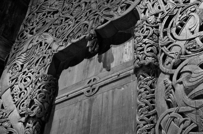 The Stave church in Urnes is a wooden church from the Viking Age, located in Norway, dating back to the 11th century