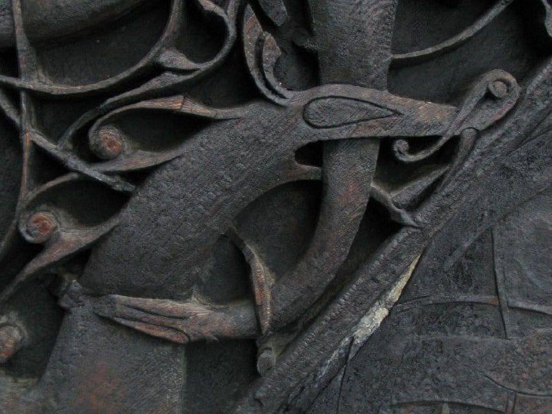 The Stave church in Urnes is a wooden church from the Viking Age, located in Norway, dating back to the 11th century