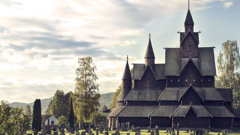 The Stave church in Urnes is a wooden church from the Viking Age, located in Norway, dating back to the 11th century