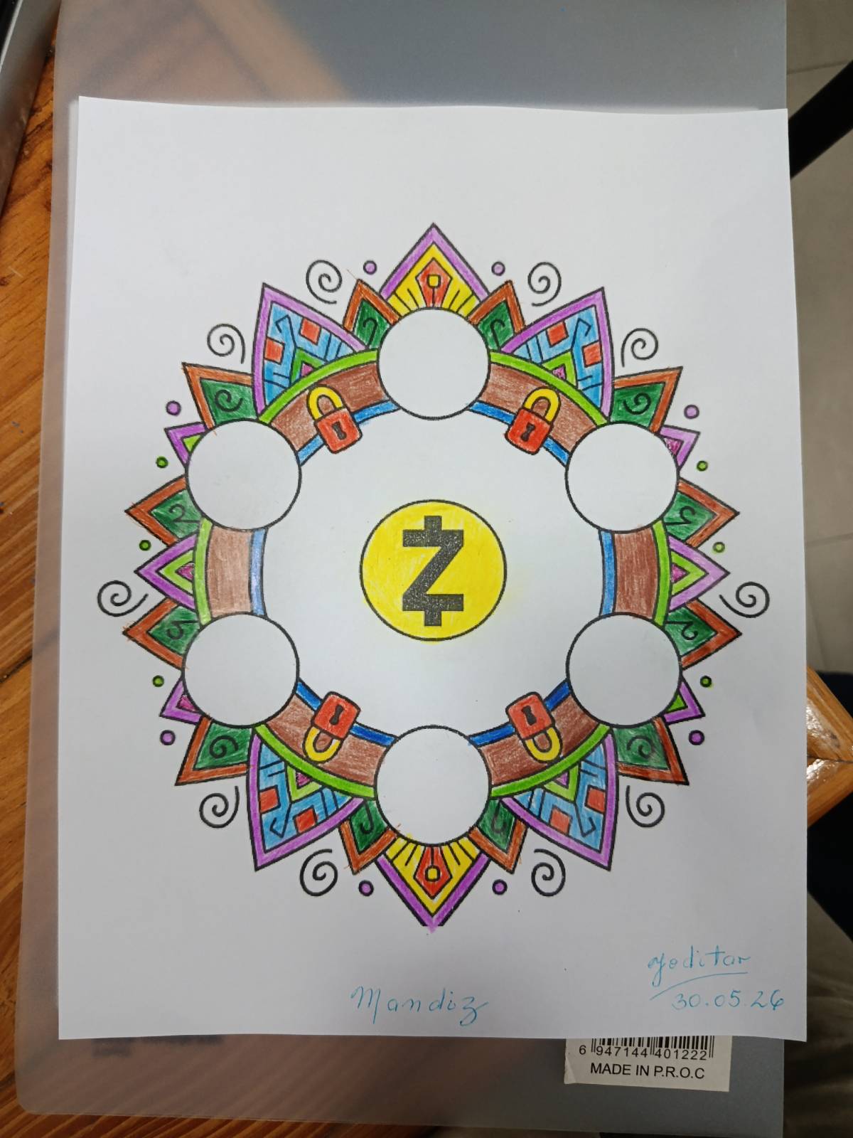 Resultado final de uno de los mandalas de Zcash