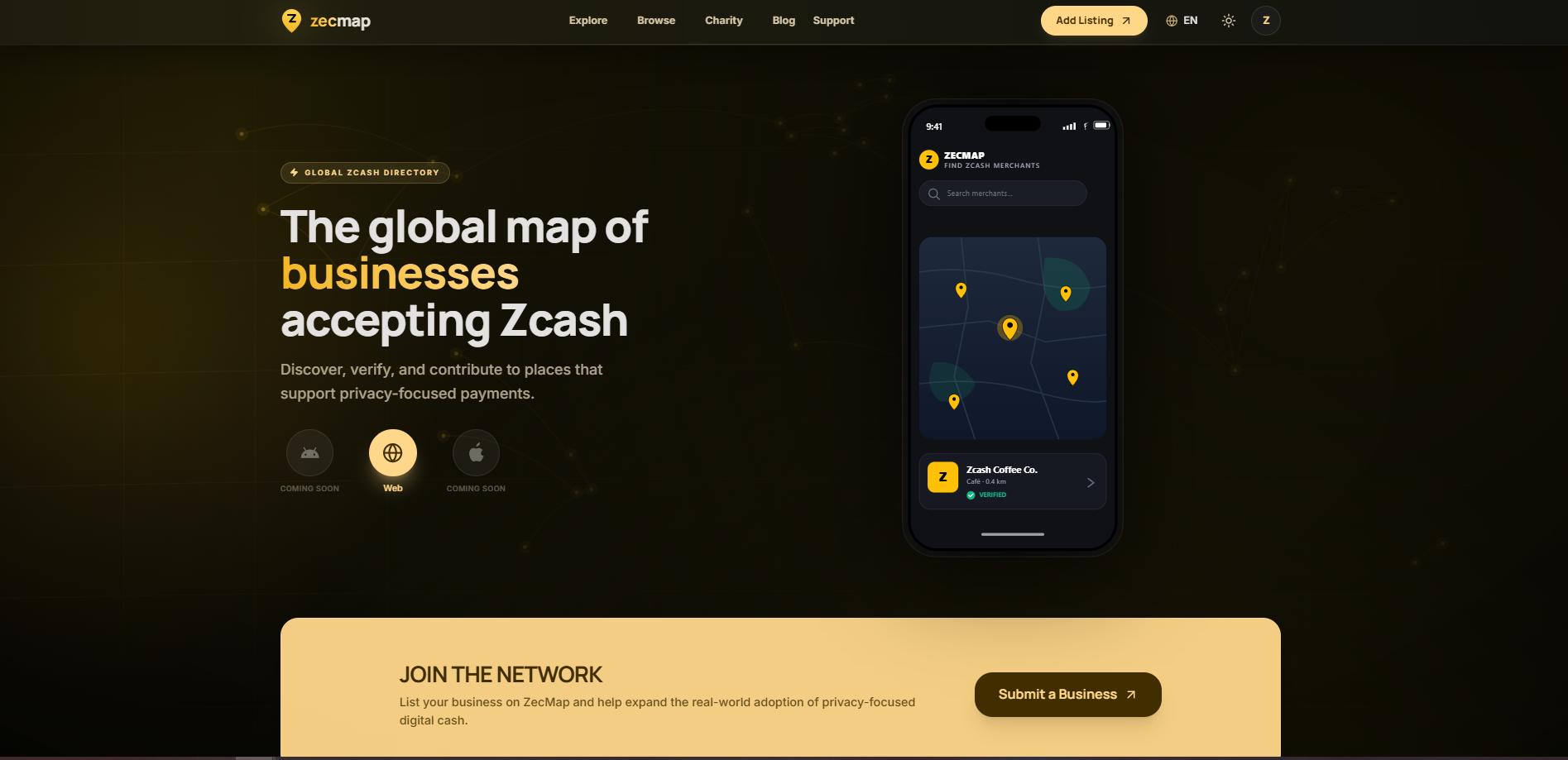 ZECMAP – A global map for businesses that accept Zcash