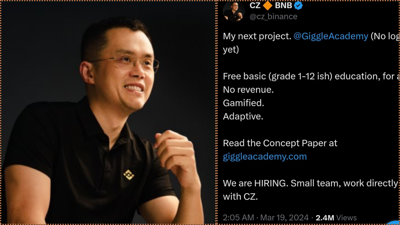 Giggle Academy: The New Project from Changpeng Zhao 'CZ' – The Goat Is Back.