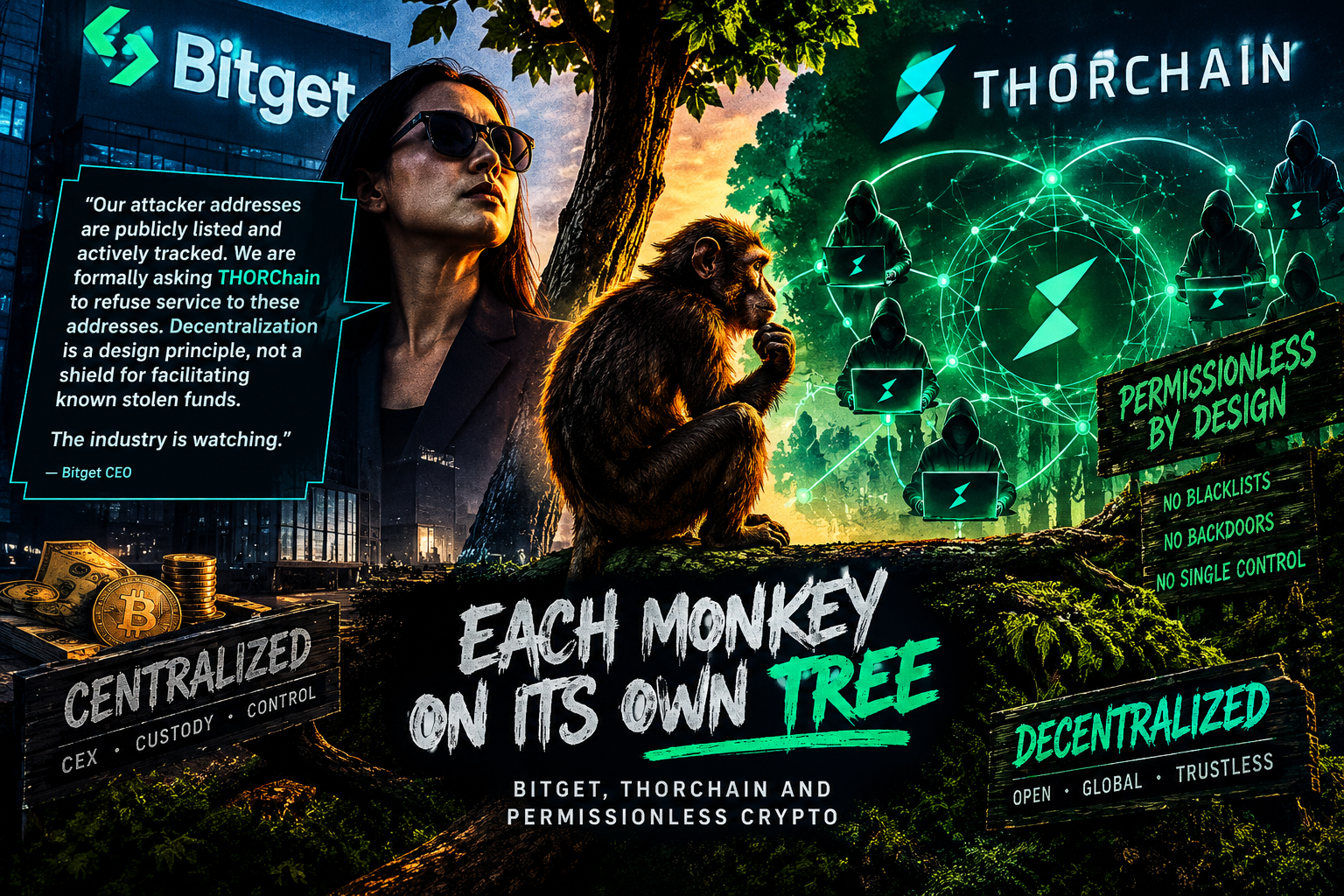 Each Monkey on Its Own Tree: Bitget, THORChain and Permissionless Crypto