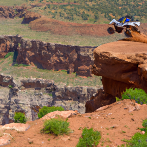 A 4-wheeler jumping over the grand canyon