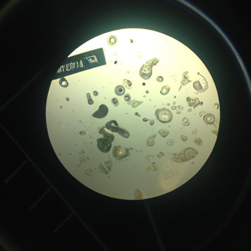 Bacterium under microscope