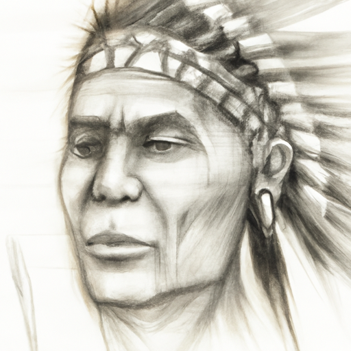 Pencil drawing of Chibcha Indian chief