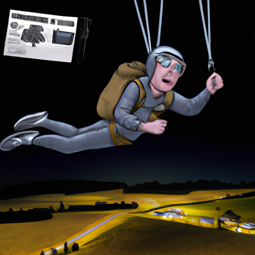Realistic picture of DB Cooper jumping out of commercial airline
