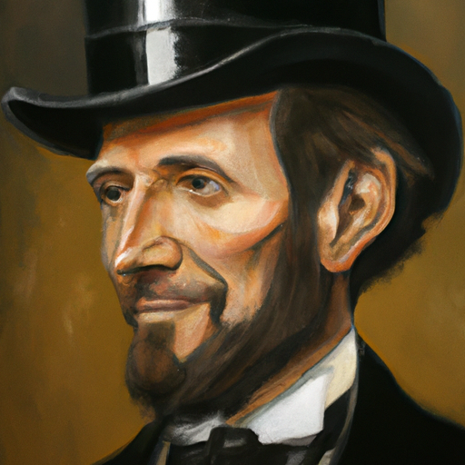 ultra-realistic oil painting portrait of abraham lincoln with his stovetop pipe hat