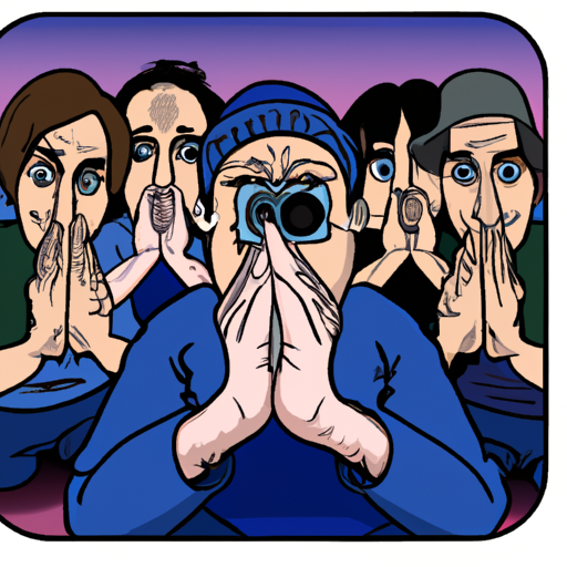 Cartoon of hypnotized Americans praying to a camera