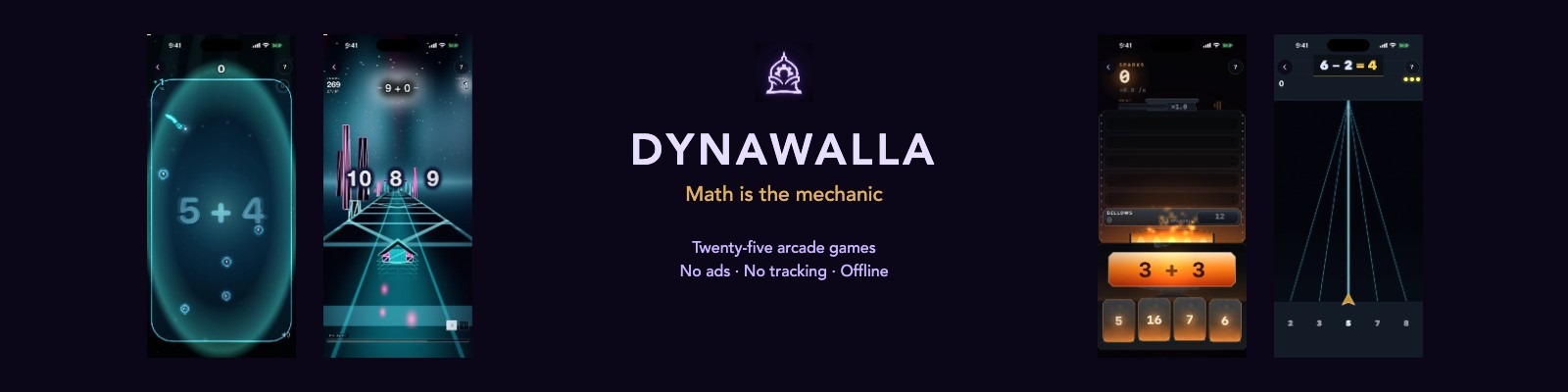 Dynawalla: twenty-five arcade games where the math is the mechanic
