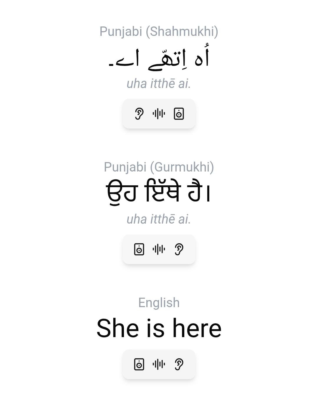 See phrase in Gurmukhi and Shahmukhi