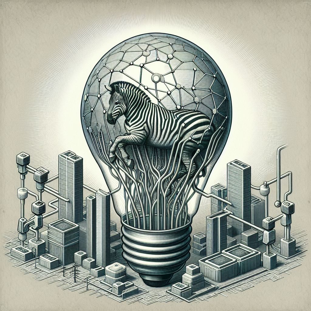 lightbulb connected to shielded nodes, zebra inside, powering cy