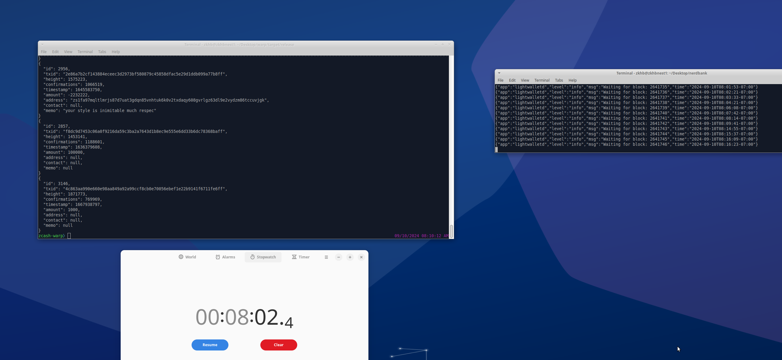 Warp benchmark demo