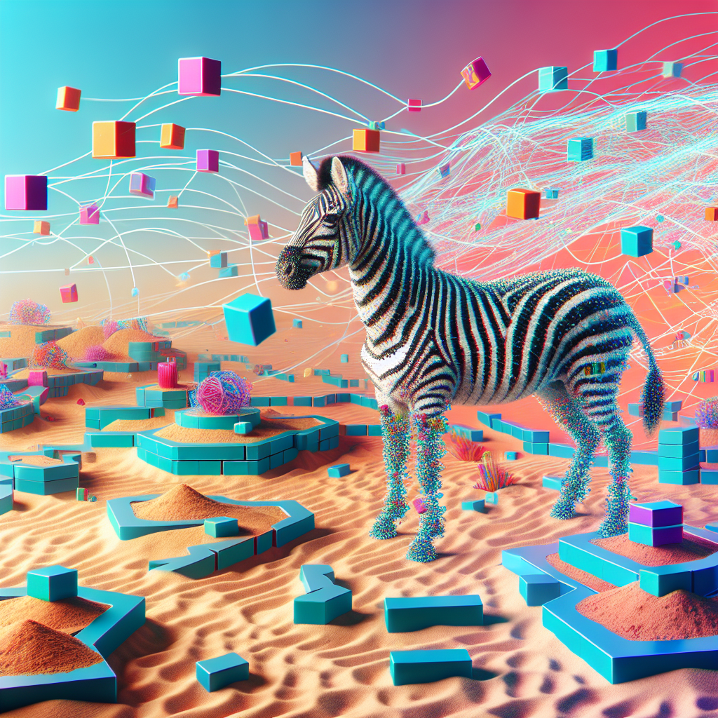 transactions, filling blocks, zebra, sand blasting, data visuali