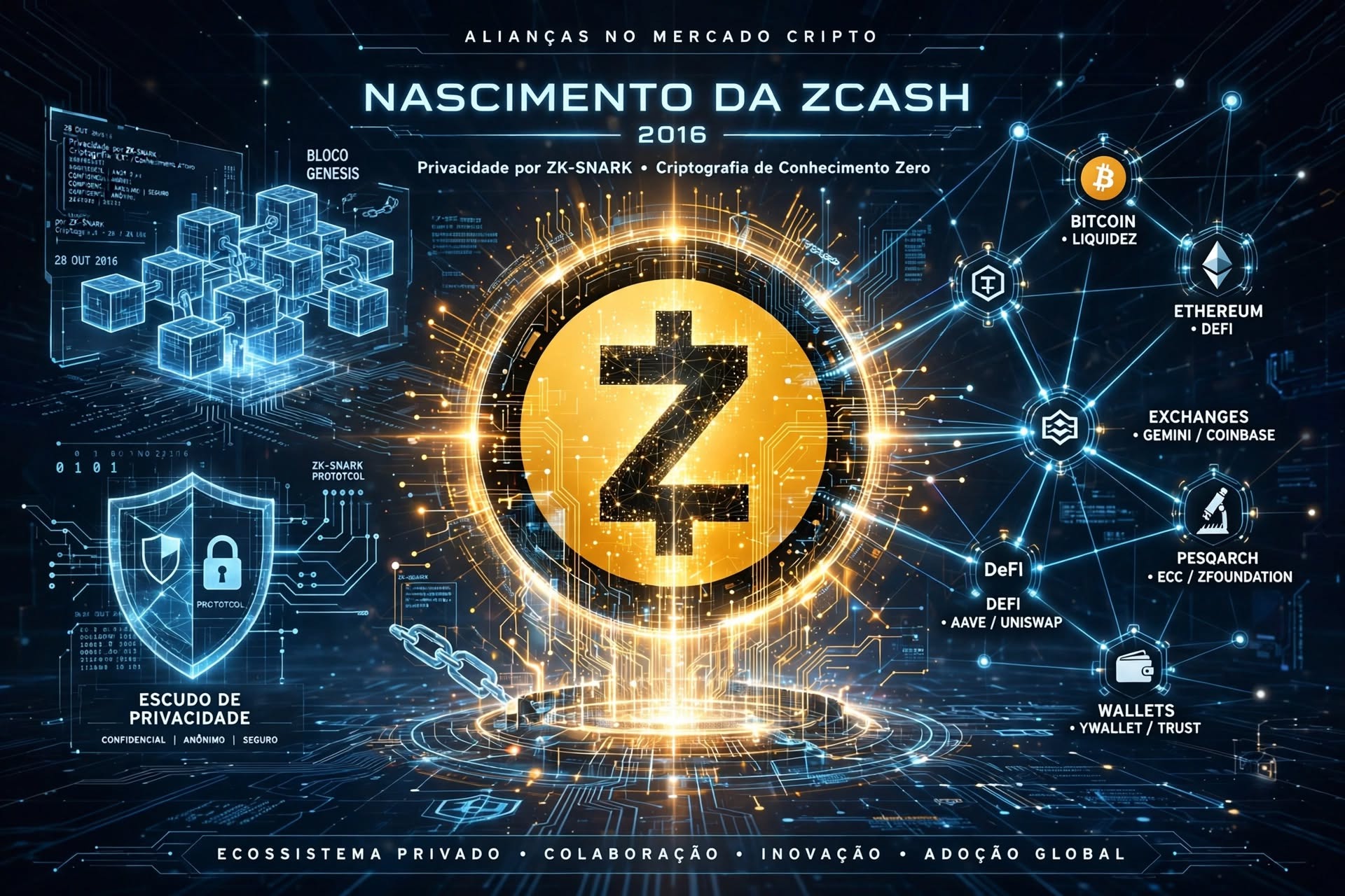 VOCÊ SABIA QUE AS PARCERIAS COM A ZCASH COMEÇOU LOGO APOS O LANÇAMENTO EM OUTUBRO DE 2016