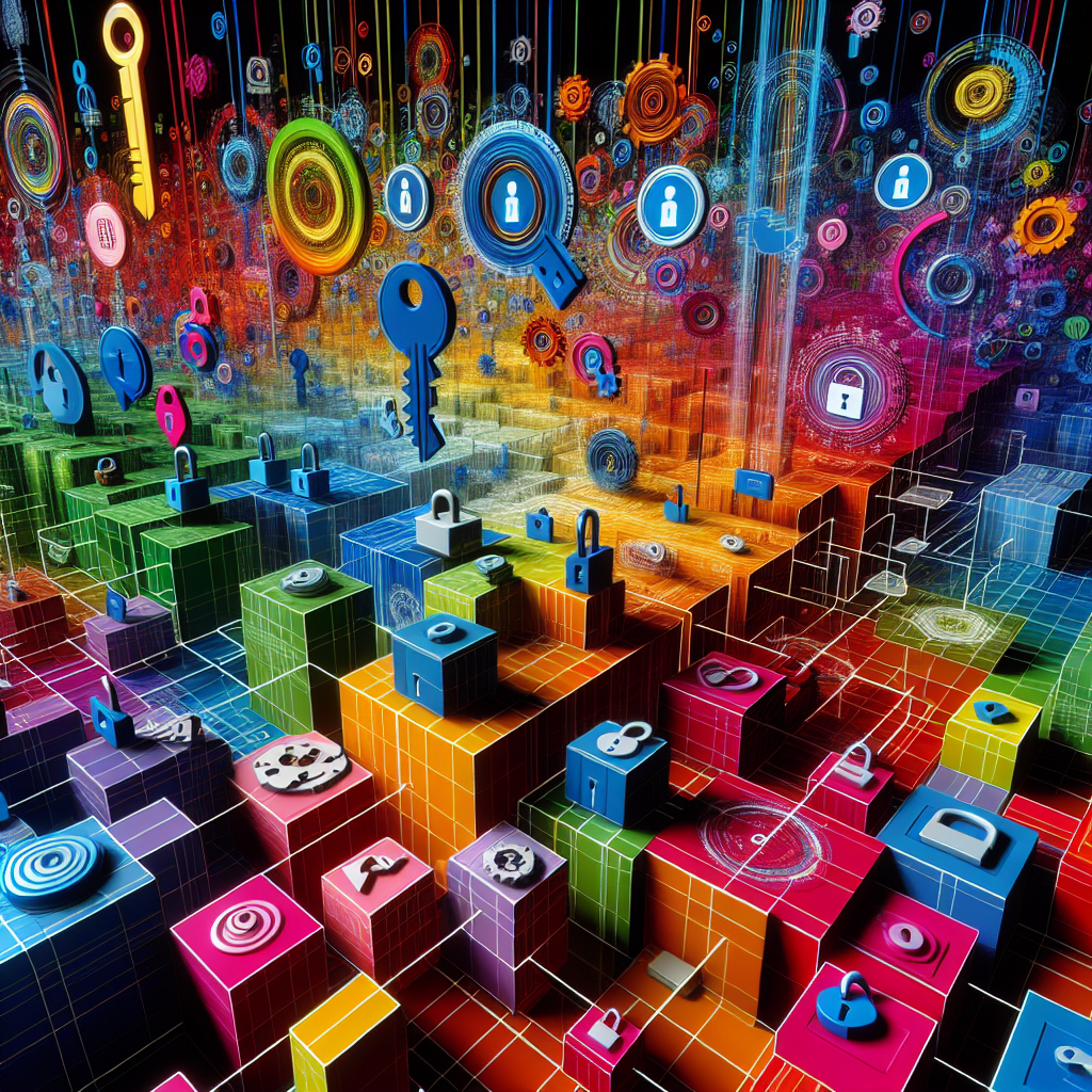 Abstract, colorful representation of identity and access managem