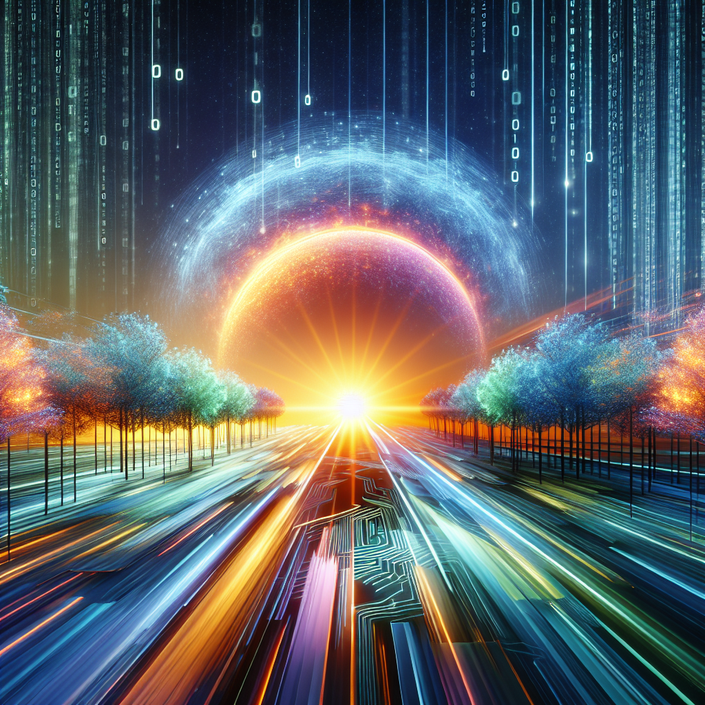 Create an abstract and visually stunning image that symbolizes t