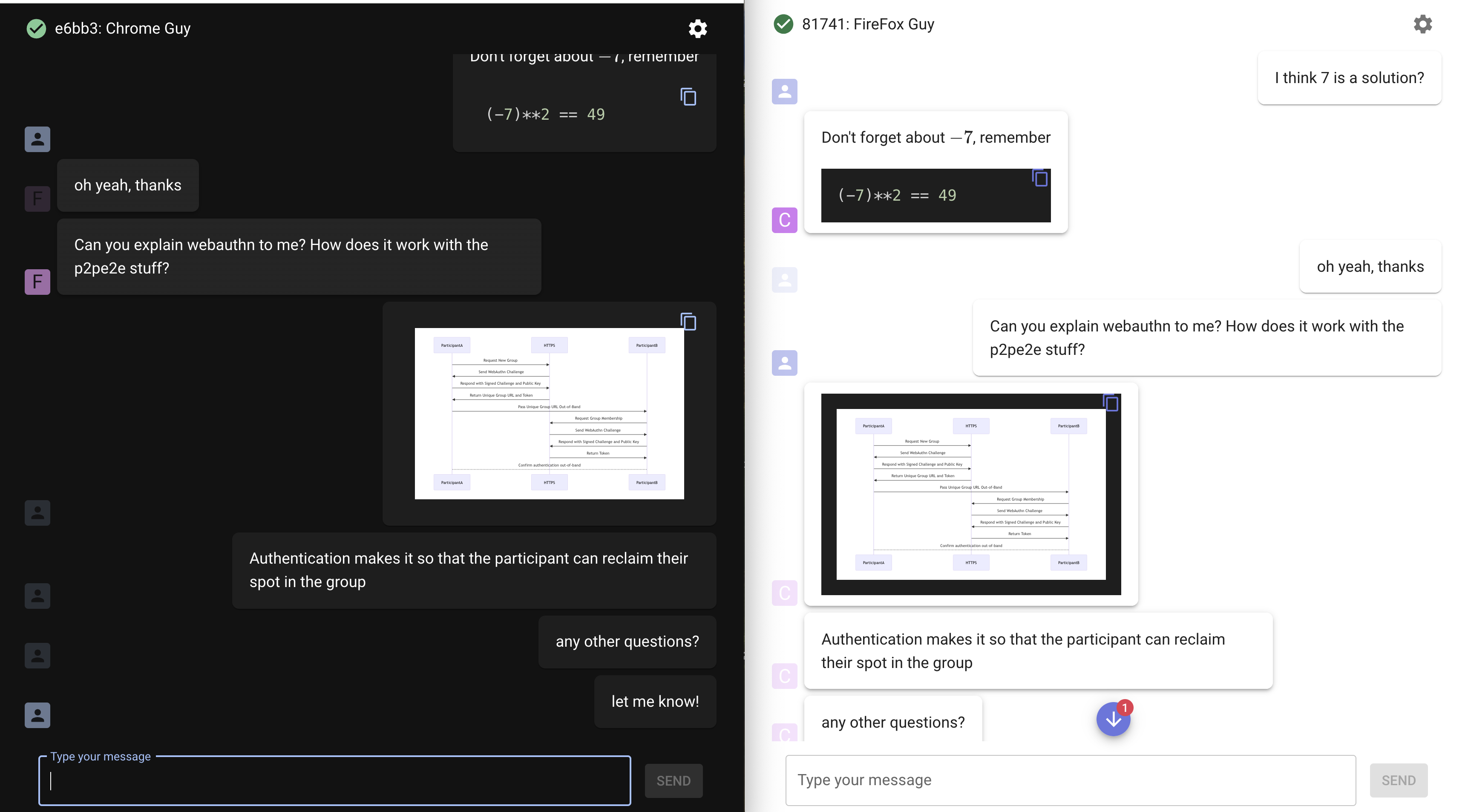 P2PE2E: An open-source, peer-to-peer, end-to-end encrypted messaging prototype on Free2Z