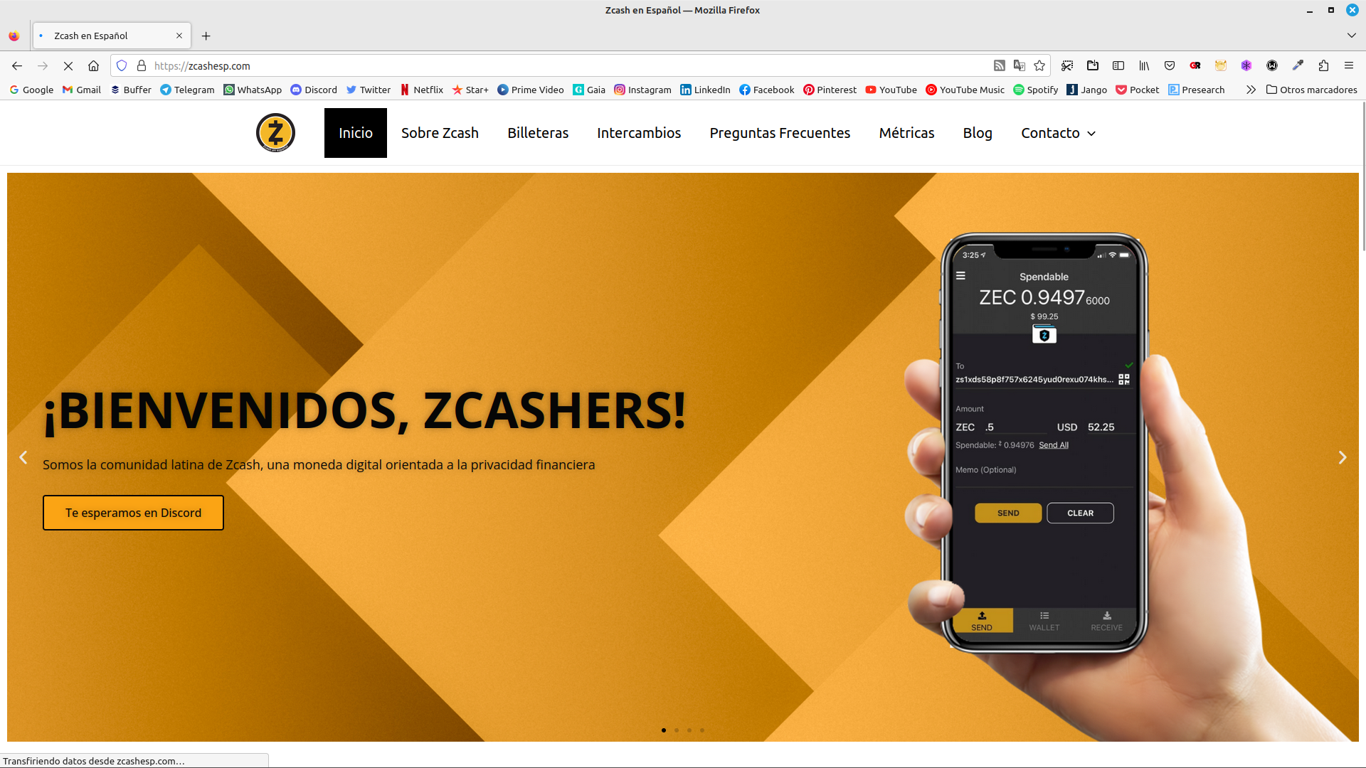 1st year of the Zcash in Spanish website