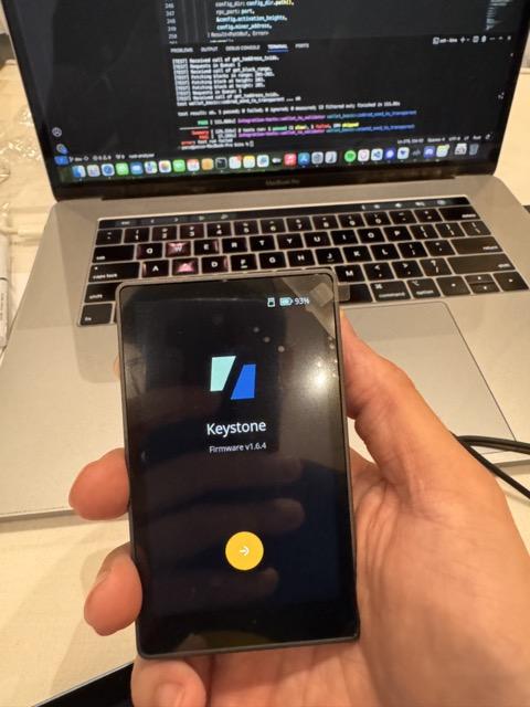 First launch of my Dev Keystone wallet