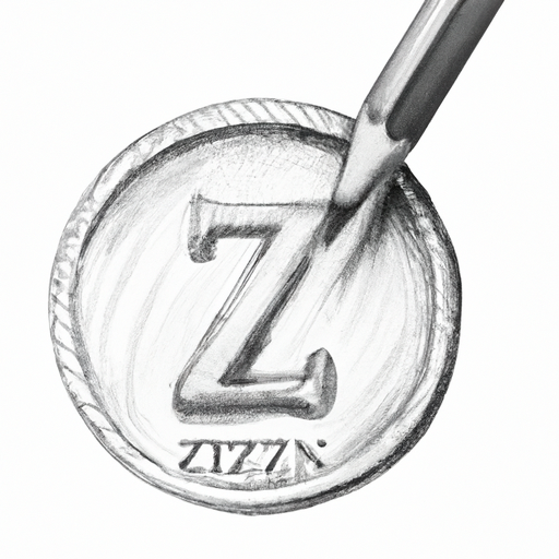 pencil drawing of coin with big Z on it
