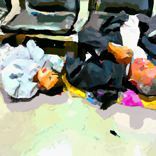 impressionistic painting of a man and child sleeping on the grou