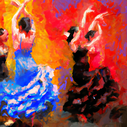 impressionistic painting of flamenco dancers