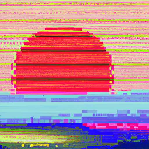 Artificial intelligence sunrise abstract, psychedelic
